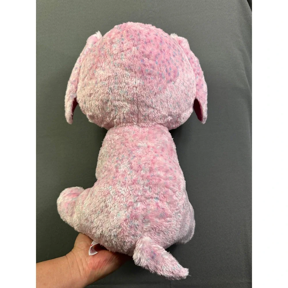 Ty Beanie Boos Ellie Pink Elephant Plush Medium 13 inch Glitter Eyes Stuffed Toy